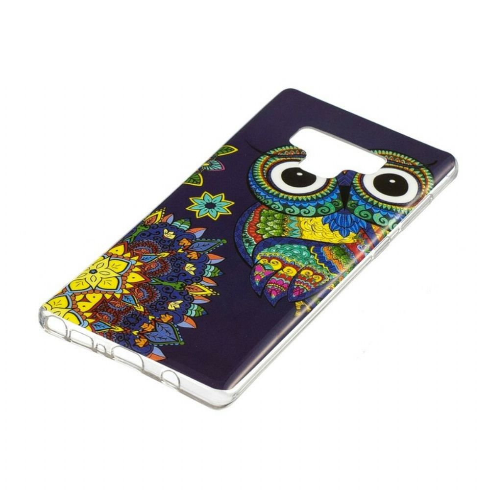 Hoesje voor Samsung Galaxy Note 9 Fluorescerende Uil Mandala