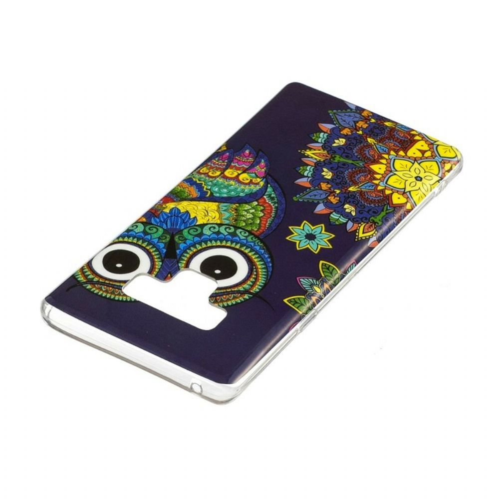 Hoesje voor Samsung Galaxy Note 9 Fluorescerende Uil Mandala