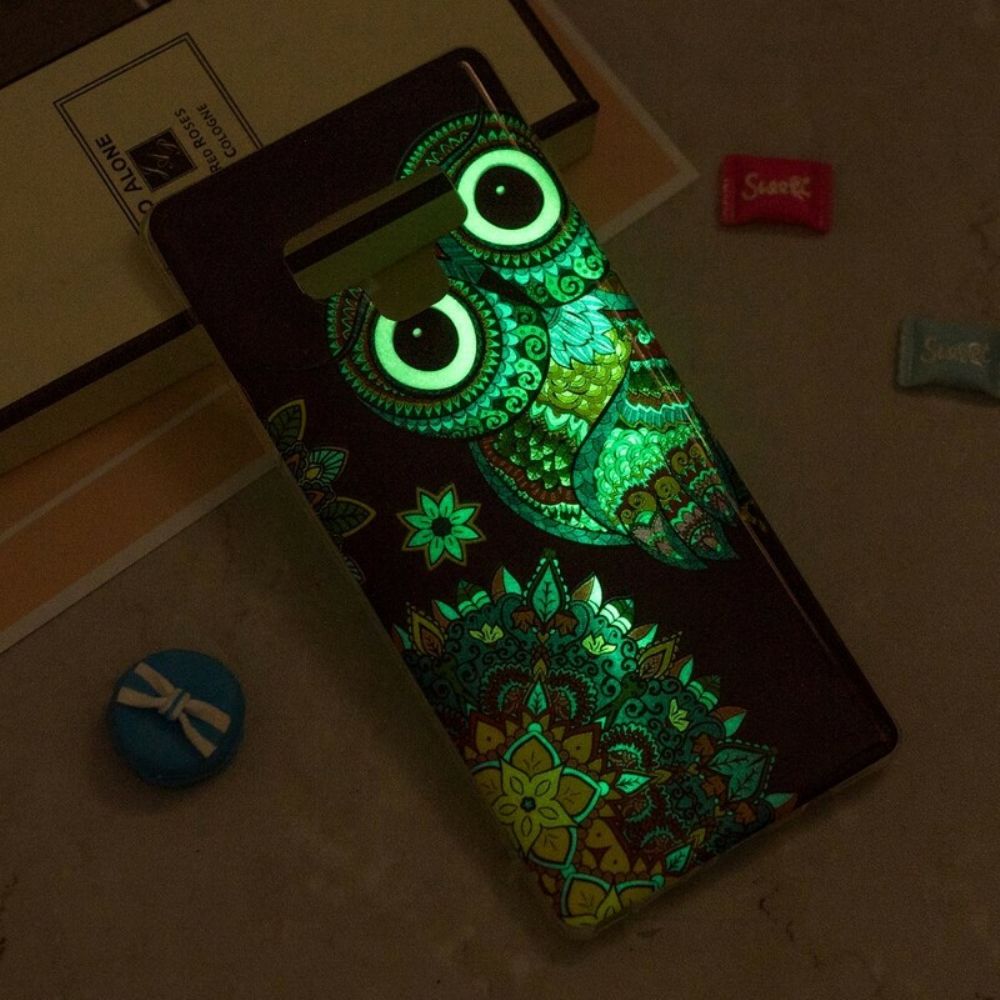 Hoesje voor Samsung Galaxy Note 9 Fluorescerende Uil Mandala