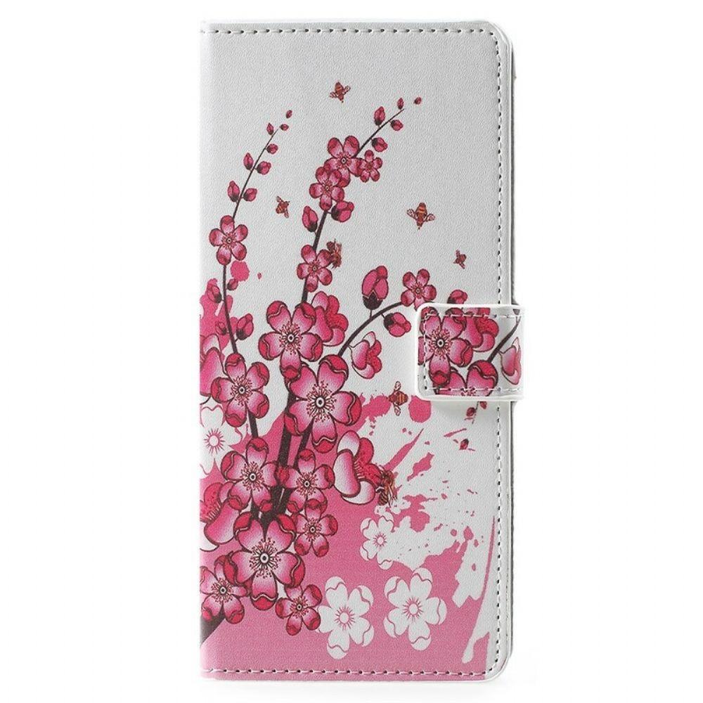 Leren Hoesje voor Samsung Galaxy Note 9 Tropische Bloemen