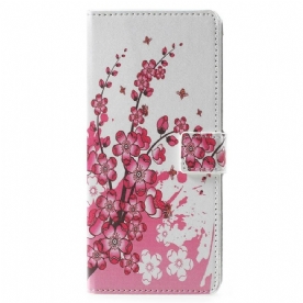 Leren Hoesje voor Samsung Galaxy Note 9 Tropische Bloemen