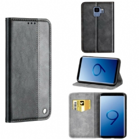 Bescherming Hoesje voor Samsung Galaxy S9 Folio-hoesje Tweekleurig Leereffect