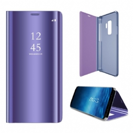 Bescherming Hoesje voor Samsung Galaxy S9 Spiegel En Leereffect