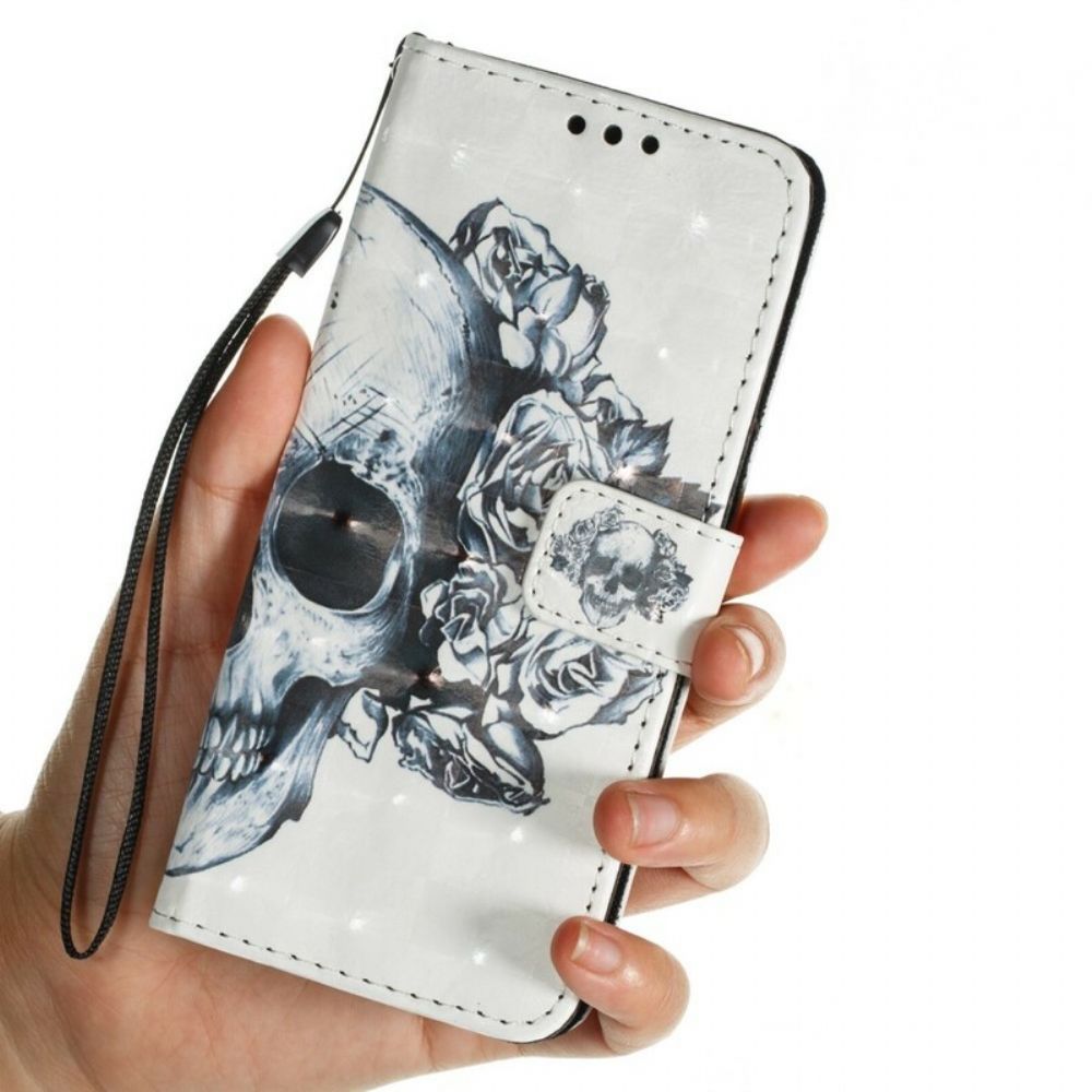 Folio-hoesje voor Samsung Galaxy S9 3d Bloemenschedel