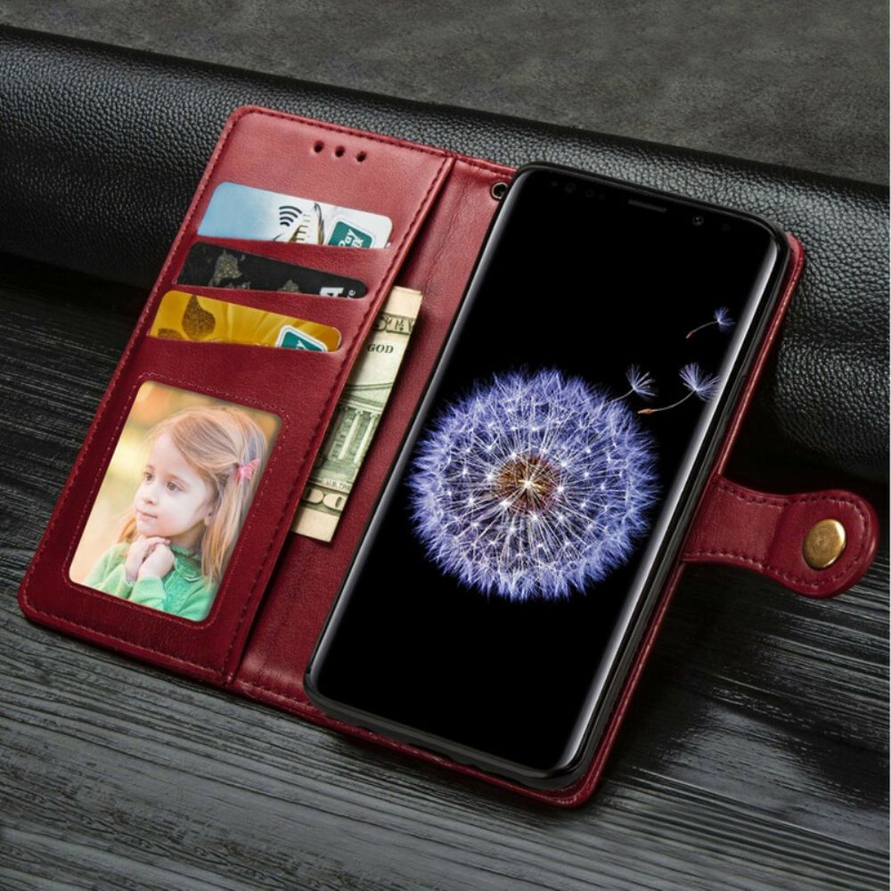 Folio-hoesje voor Samsung Galaxy S9 Faux Leer En Vintage Sluiting