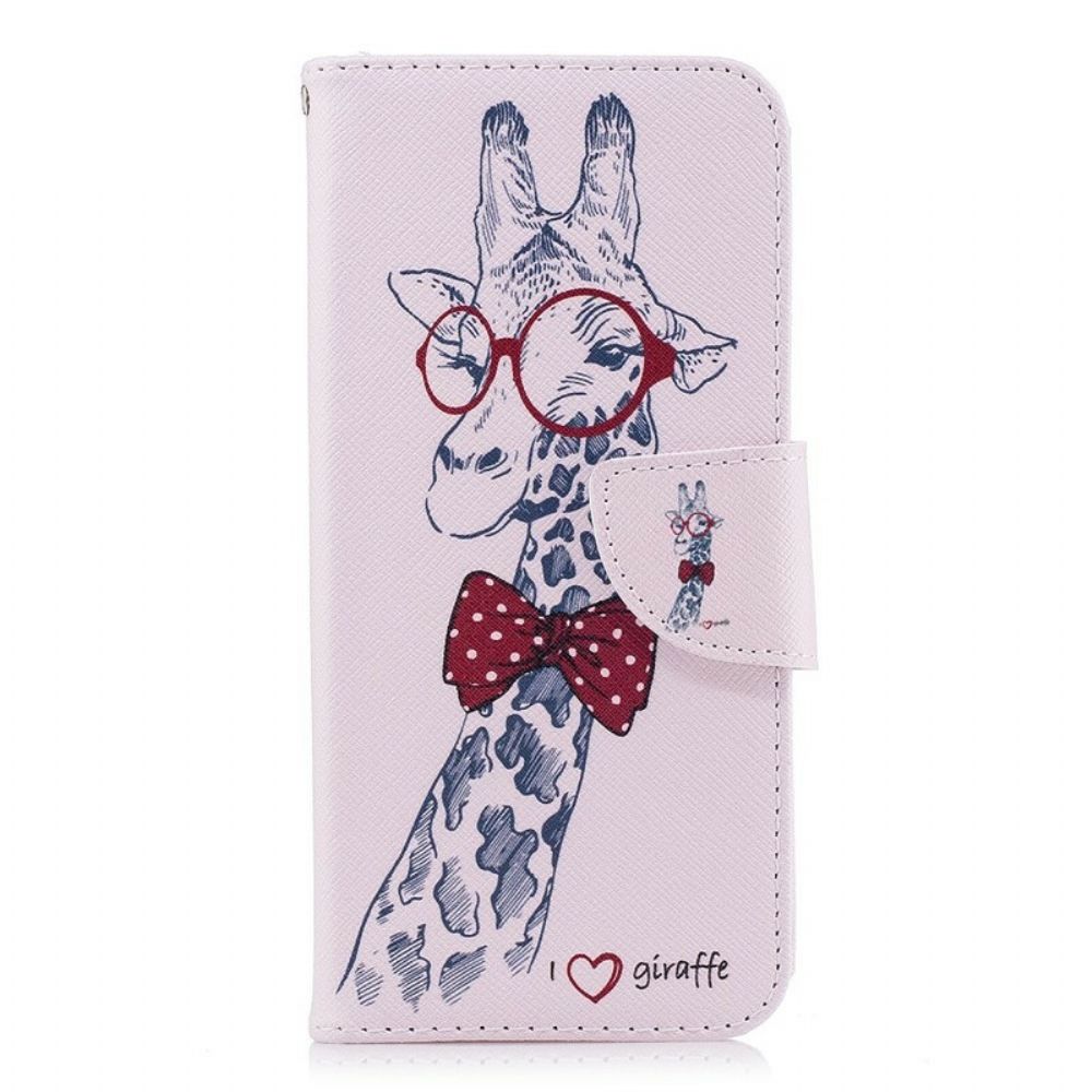 Folio-hoesje voor Samsung Galaxy S9 Nerdy Giraf