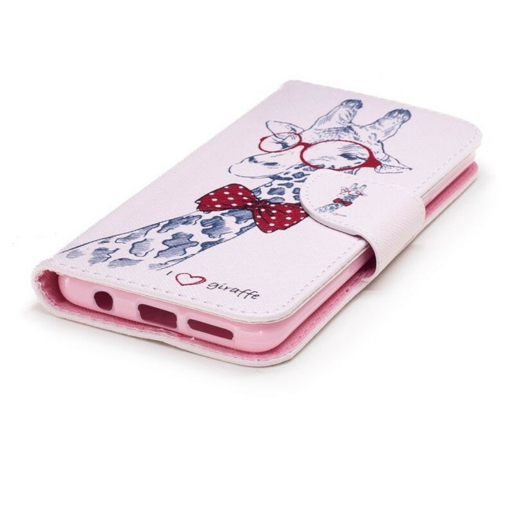 Folio-hoesje voor Samsung Galaxy S9 Nerdy Giraf