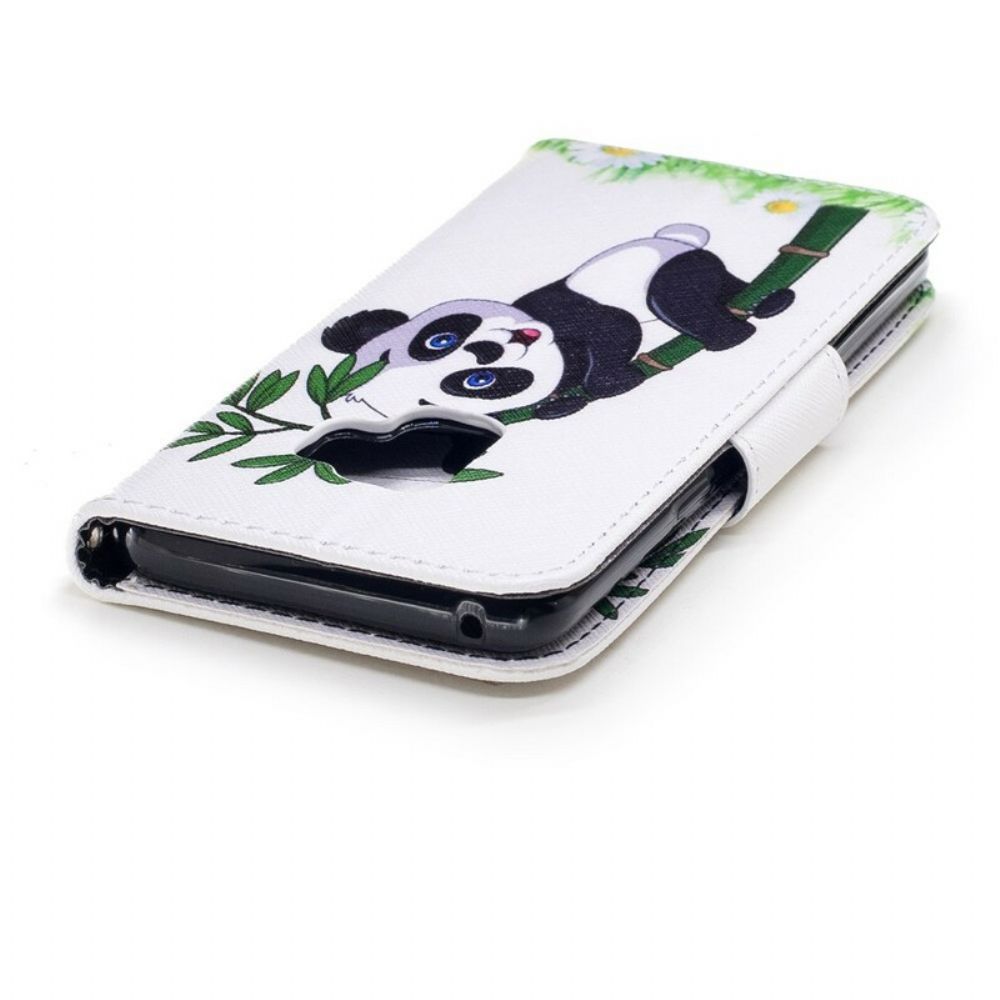 Folio-hoesje voor Samsung Galaxy S9 Panda Op Bamboe