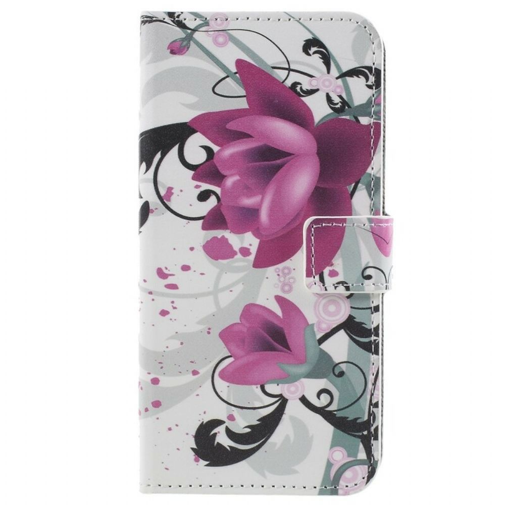 Folio-hoesje voor Samsung Galaxy S9 Vlinders En Bloemen