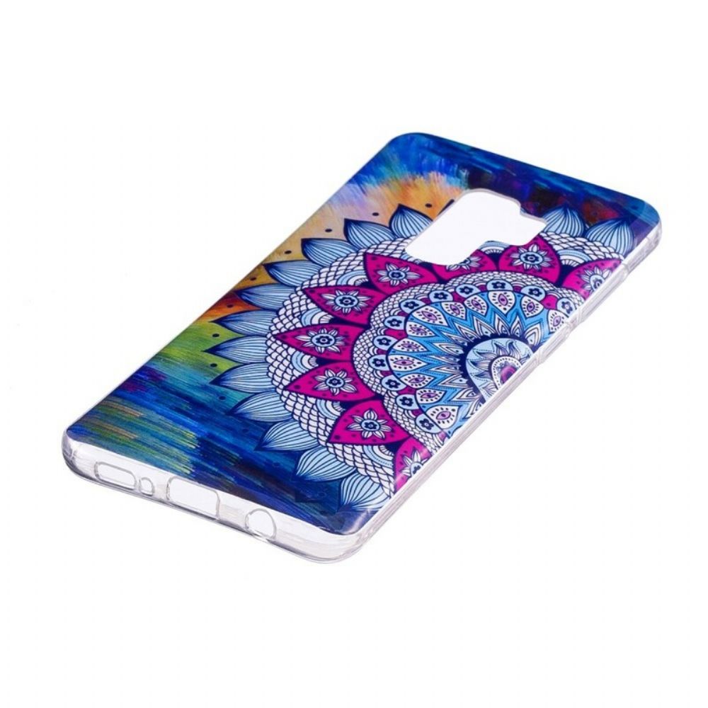 Hoesje voor Samsung Galaxy S9 Fluorescerende Kleurrijke Mandala