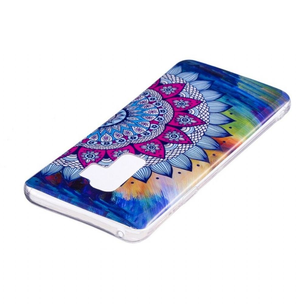 Hoesje voor Samsung Galaxy S9 Fluorescerende Kleurrijke Mandala