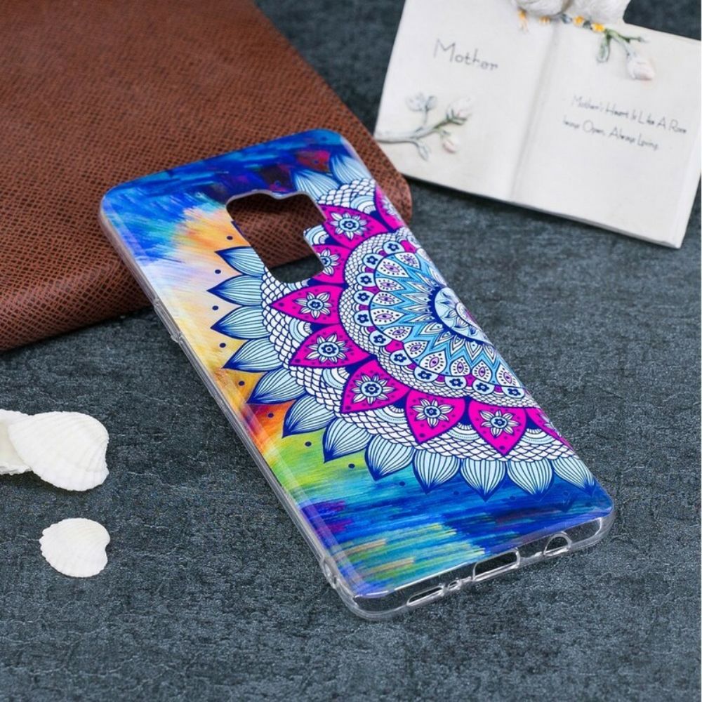 Hoesje voor Samsung Galaxy S9 Fluorescerende Kleurrijke Mandala