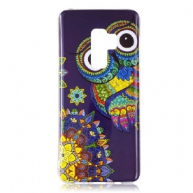 Hoesje voor Samsung Galaxy S9 Fluorescerende Uil Mandala