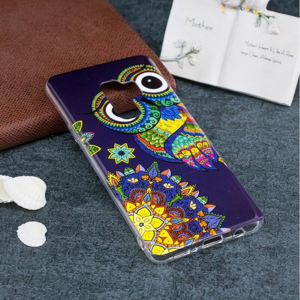 Hoesje voor Samsung Galaxy S9 Fluorescerende Uil Mandala