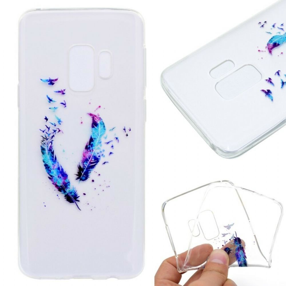 Hoesje voor Samsung Galaxy S9 Transparante Veren