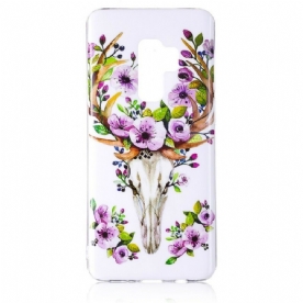 Telefoonhoesje voor Samsung Galaxy S9 Fluorescerende Eland Met Bloemen