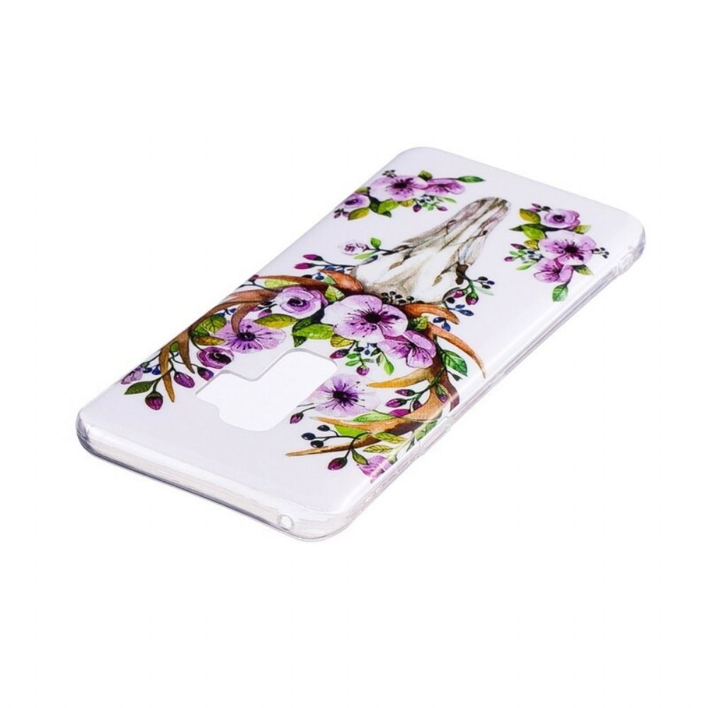 Telefoonhoesje voor Samsung Galaxy S9 Fluorescerende Eland Met Bloemen