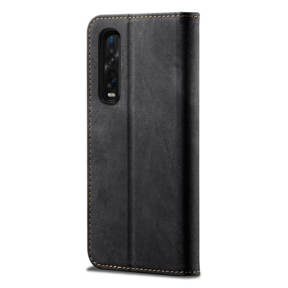 Bescherming Hoesje voor Oppo Find X2 Pro Folio-hoesje Imitatieleer Jeanstextuur