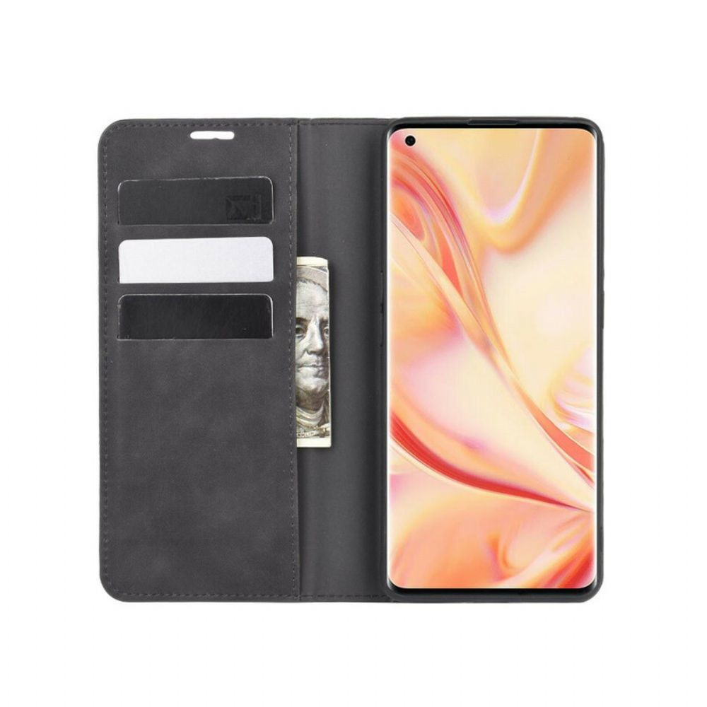 Bescherming Hoesje voor Oppo Find X2 Pro Folio-hoesje Zacht Leereffect