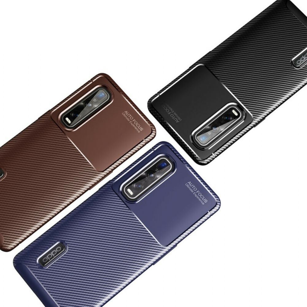 Hoesje voor Oppo Find X2 Pro Koolstofvezelslang