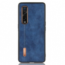 Hoesje voor Oppo Find X2 Pro Naad Leereffect