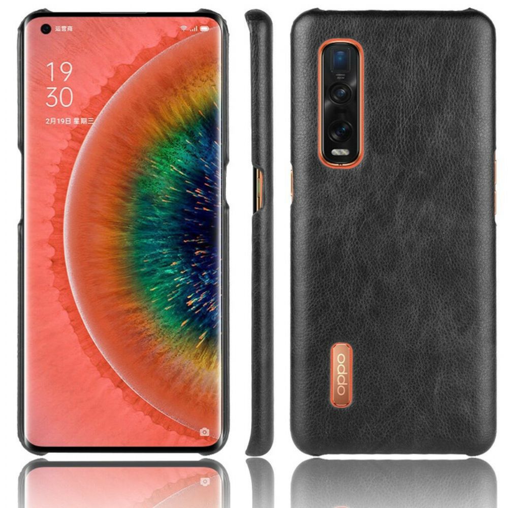 Hoesje voor Oppo Find X2 Pro Prestaties Litchi Leder Effect