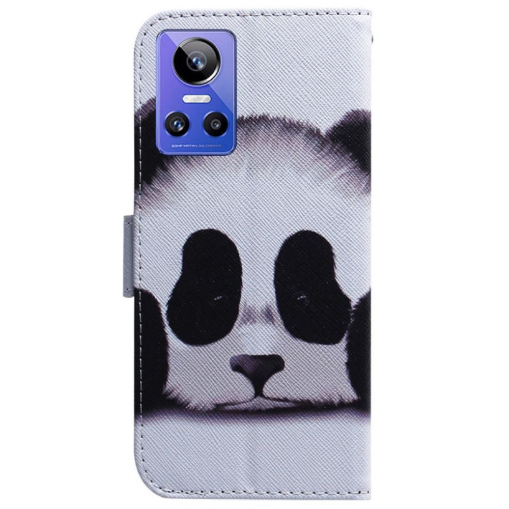 Flip Case voor Realme GT Neo 3 Verdrietig Panda