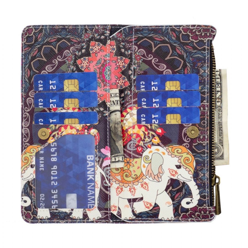 Leren Hoesje voor Realme GT Neo 3 Met Ketting Thong Indische Olifant