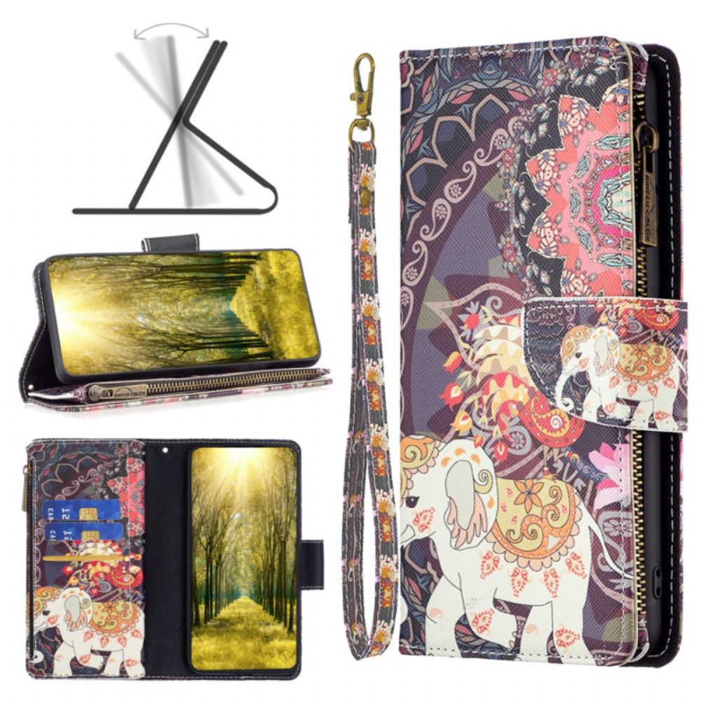 Leren Hoesje voor Realme GT Neo 3 Met Ketting Thong Indische Olifant