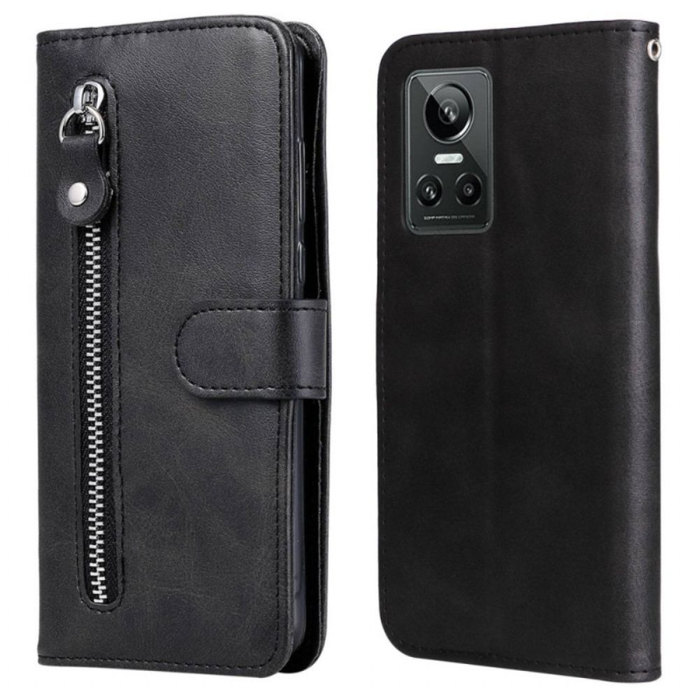 Leren Hoesje voor Realme GT Neo 3 Portemonnee Leren Zip Portemonnee