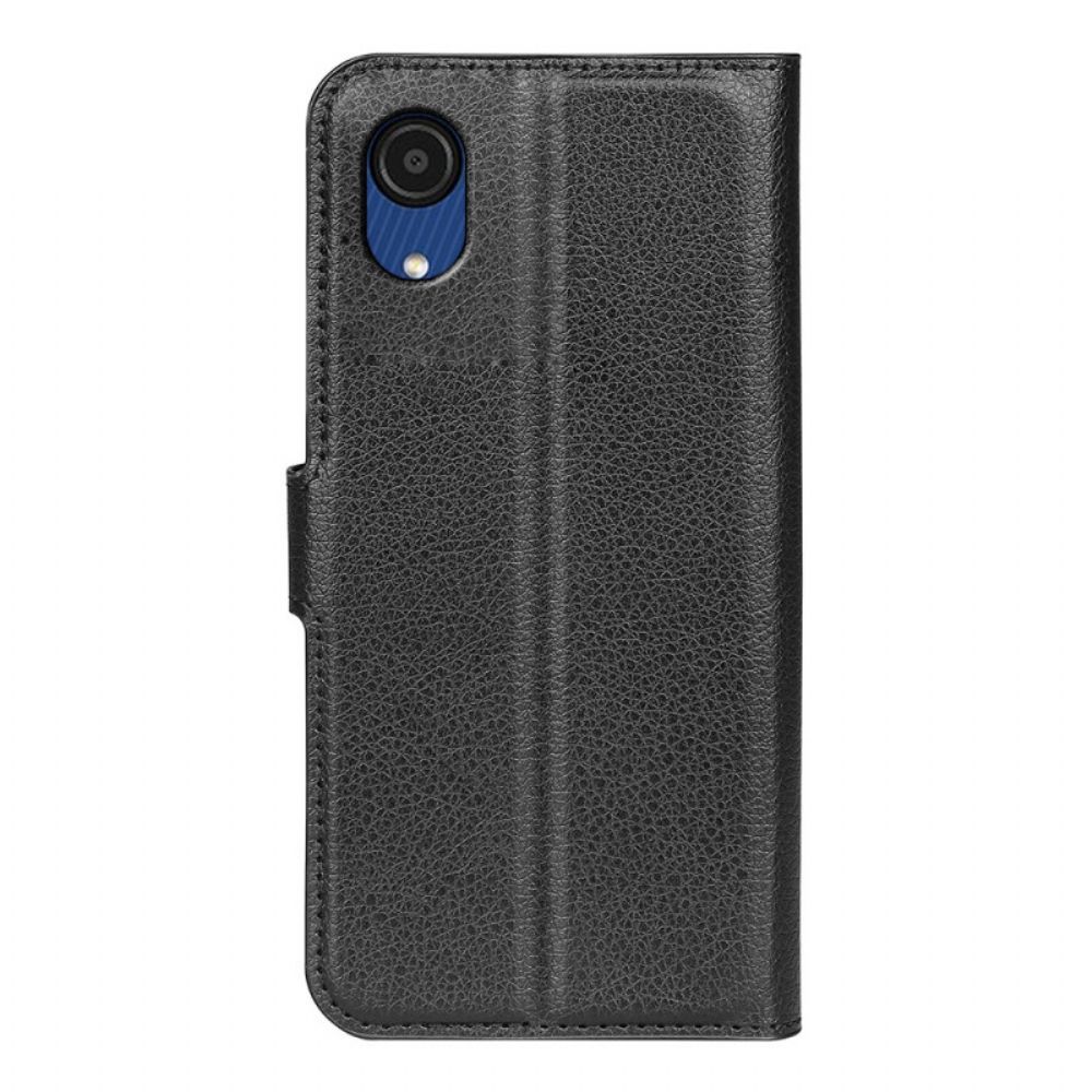 Folio-hoesje voor Samsung Galaxy A03 Core Klassiek Litchi-leereffect