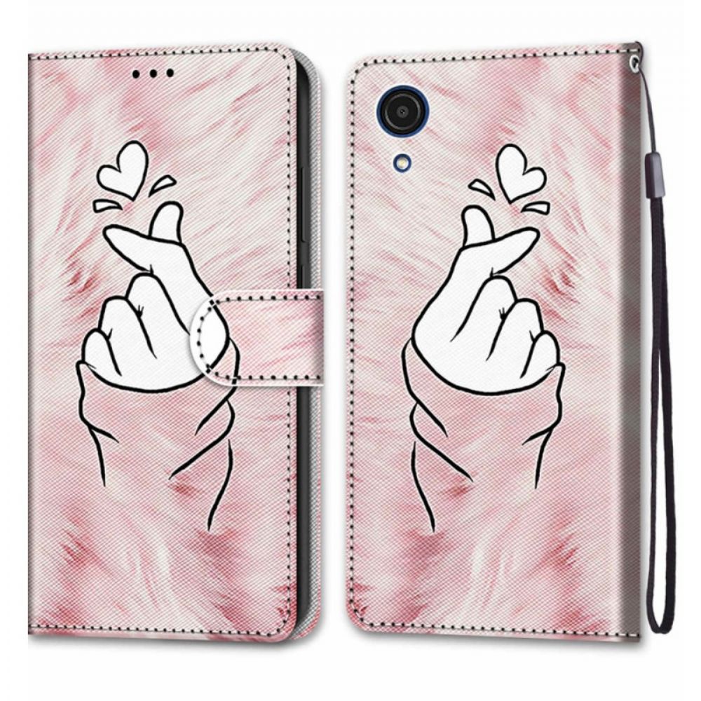 Folio-hoesje voor Samsung Galaxy A03 Core Vinger Hart