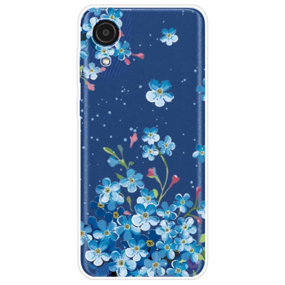 Hoesje voor Samsung Galaxy A03 Core Blauwe Bloemen