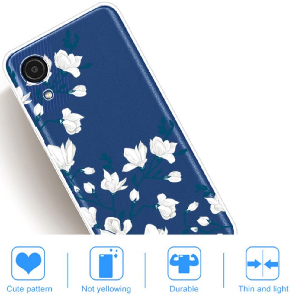 Hoesje voor Samsung Galaxy A03 Core Kleine Witte Bloemen