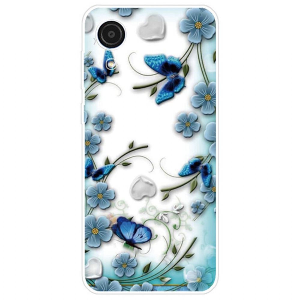 Hoesje voor Samsung Galaxy A03 Core Retro Vlinders En Bloemen