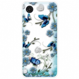 Hoesje voor Samsung Galaxy A03 Core Retro Vlinders En Bloemen