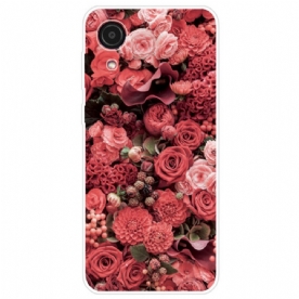 Hoesje voor Samsung Galaxy A03 Core Roze Bloemen