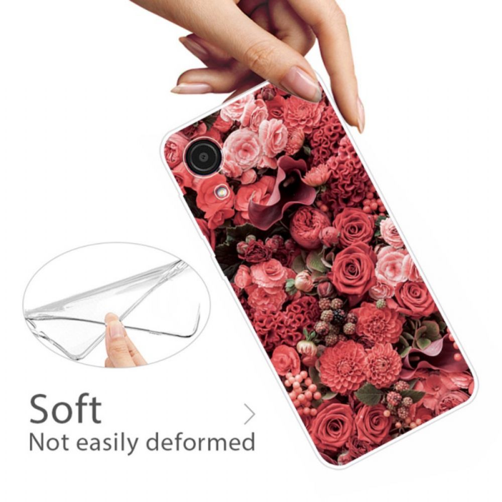 Hoesje voor Samsung Galaxy A03 Core Roze Bloemen