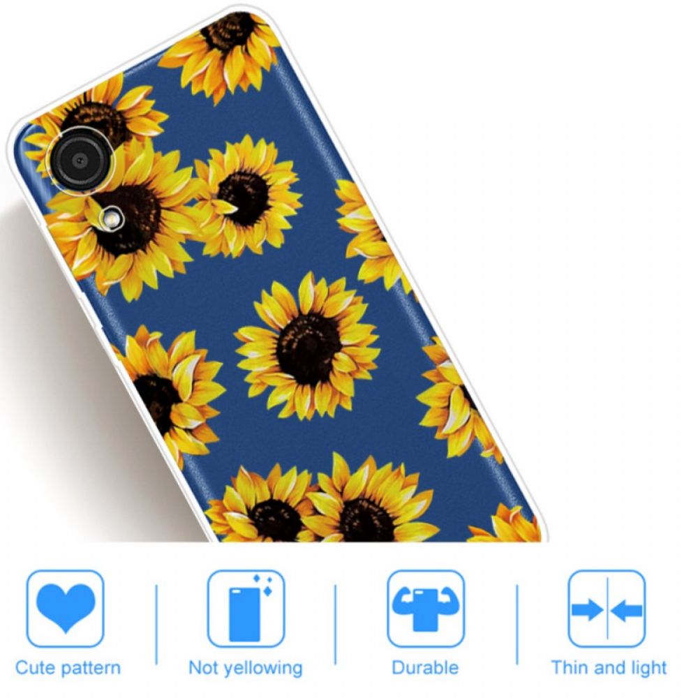 Hoesje voor Samsung Galaxy A03 Core Zonnebloemen