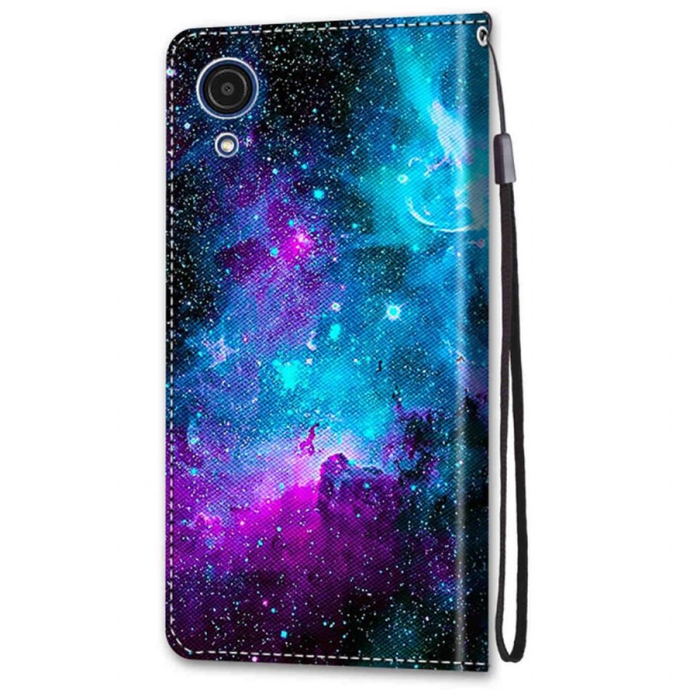 Leren Hoesje voor Samsung Galaxy A03 Core Kosmische Hemel