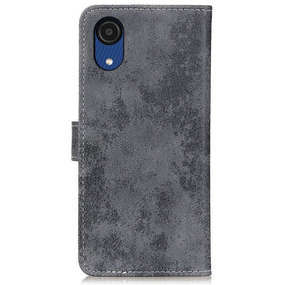 Leren Hoesje voor Samsung Galaxy A03 Core Vintage Leereffect