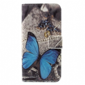 Leren Hoesje voor Honor 9 Blauwe Vlinder