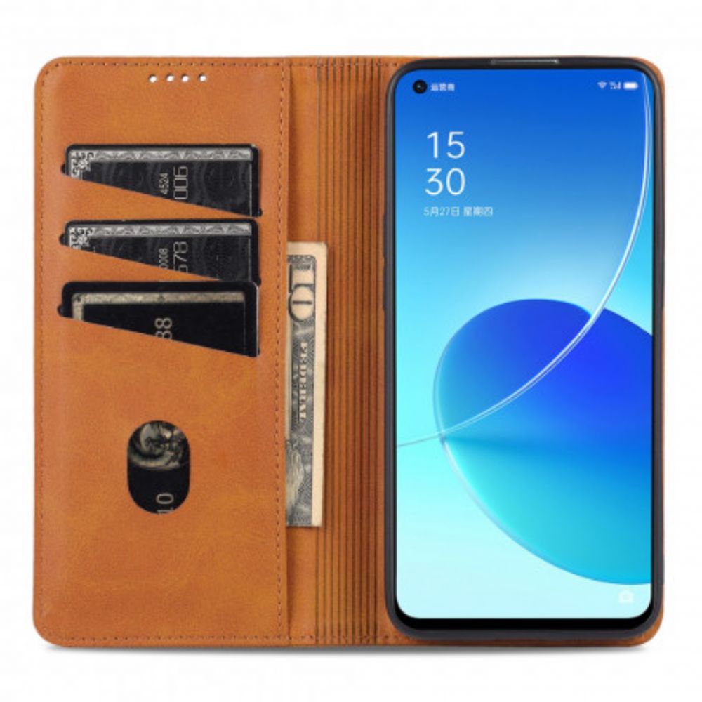 Bescherming Hoesje voor Oppo Reno 6 5G Folio-hoesje Azns Lederen Stijl