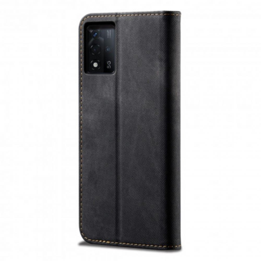 Bescherming Hoesje voor Oppo Reno 6 5G Folio-hoesje Denim Stof