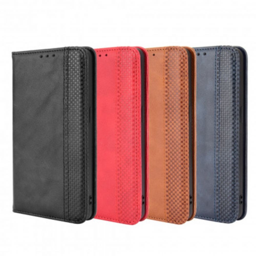 Bescherming Hoesje voor Oppo Reno 6 5G Folio-hoesje Vintage Gestileerd Leereffect