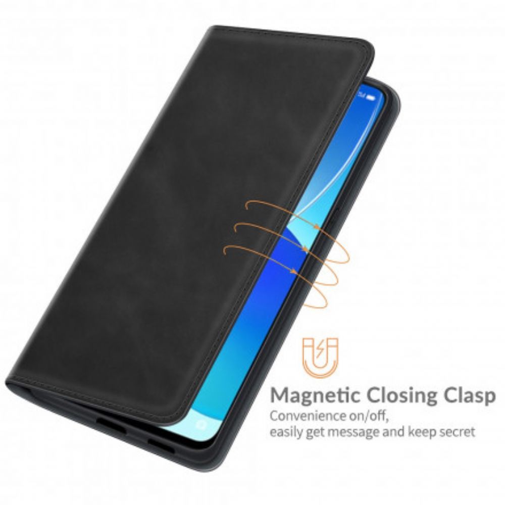 Bescherming Hoesje voor Oppo Reno 6 5G Folio-hoesje Zacht Leereffect