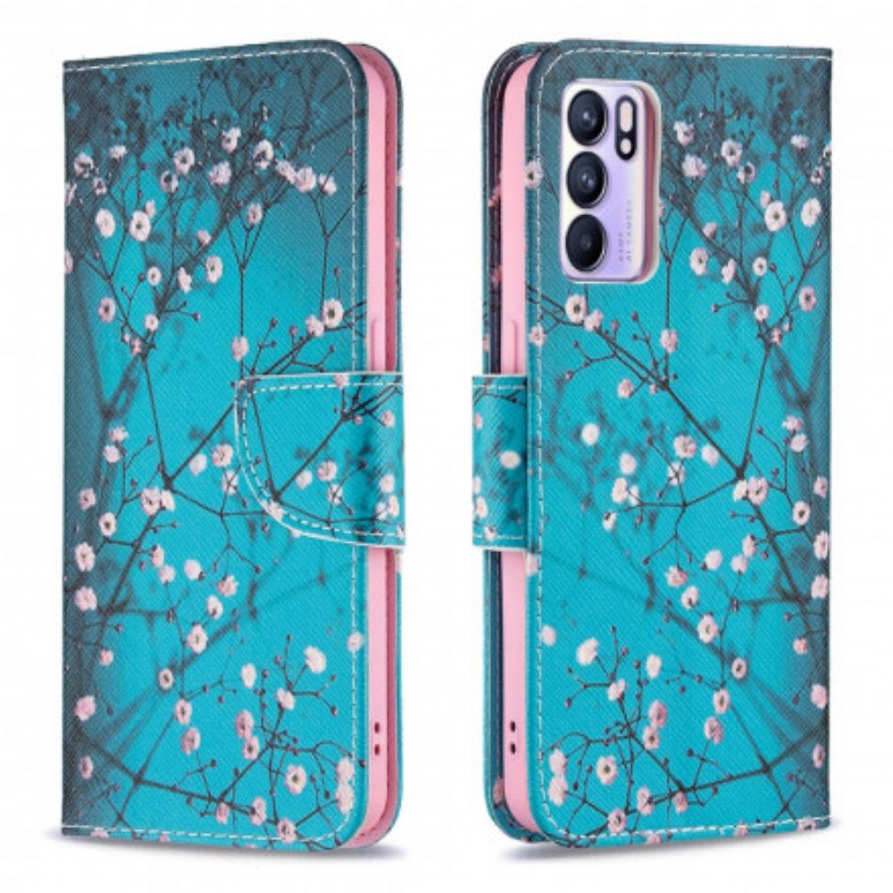 Flip Case voor Oppo Reno 6 5G Bloeiende Takken