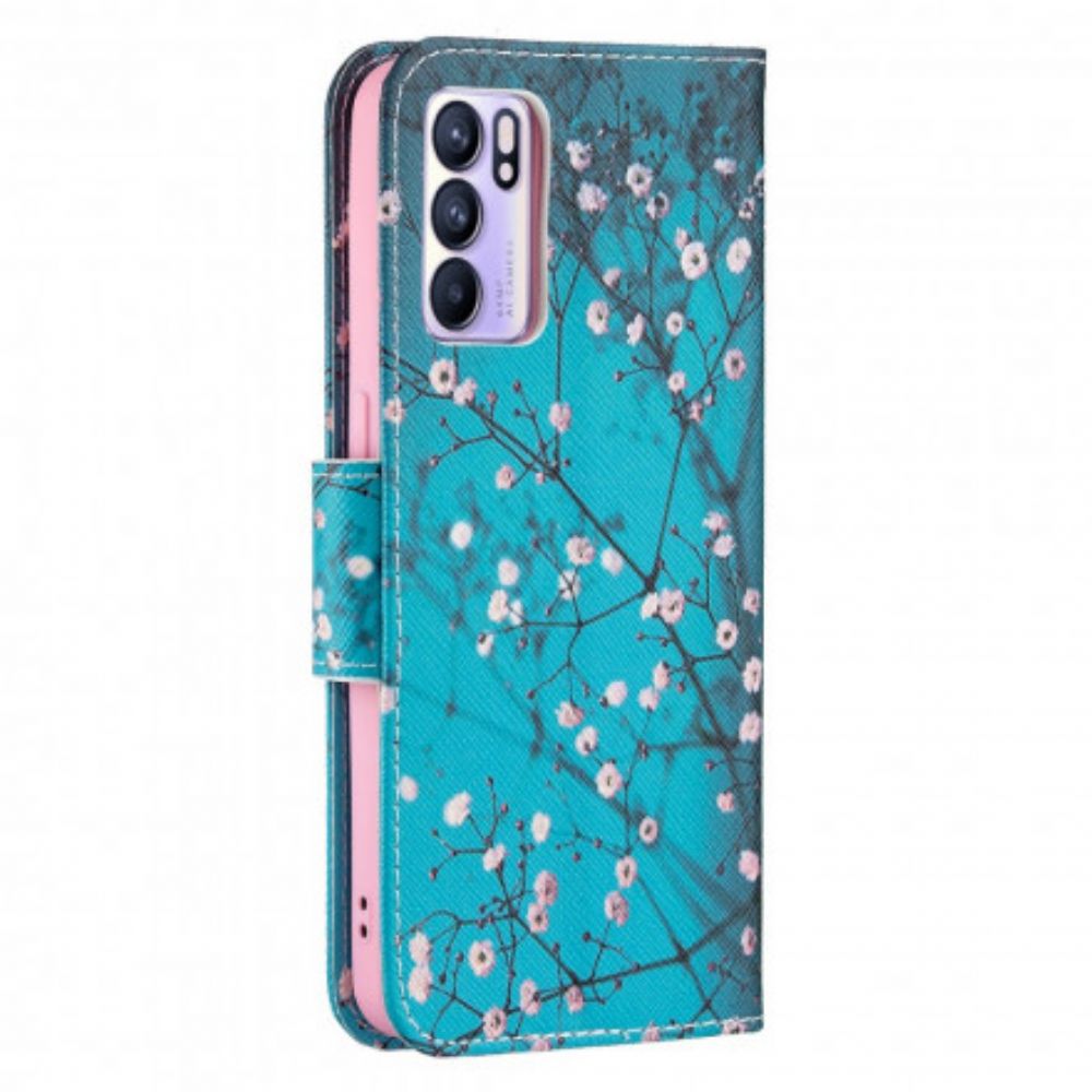 Flip Case voor Oppo Reno 6 5G Bloeiende Takken