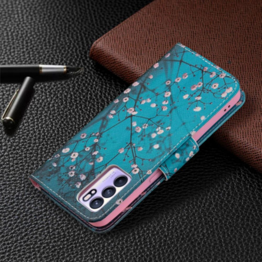 Flip Case voor Oppo Reno 6 5G Bloeiende Takken