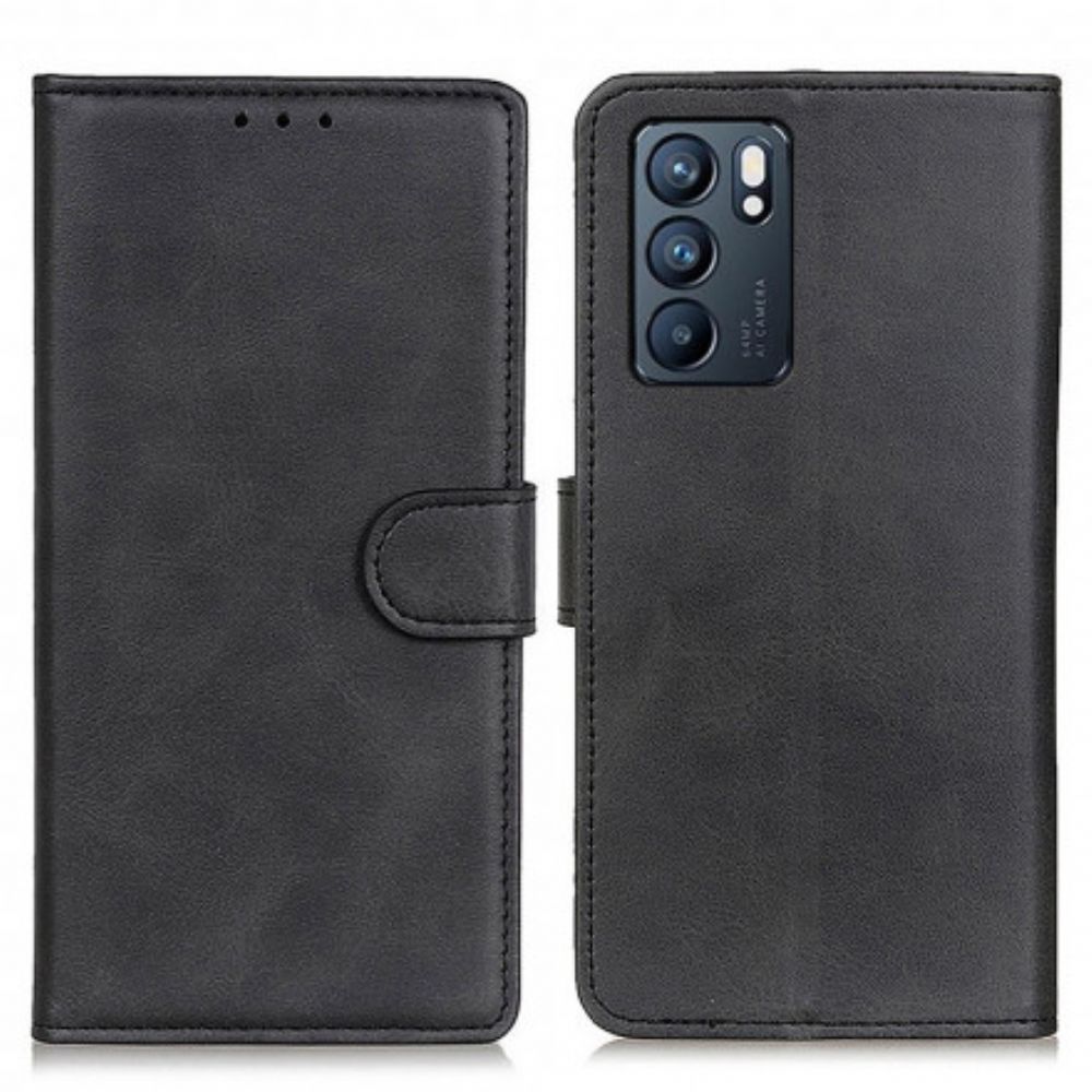 Flip Case voor Oppo Reno 6 5G Retro Mat Leereffect